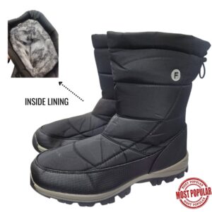 Wholesale Men’s Winter Boots, Black (Size 10-13)