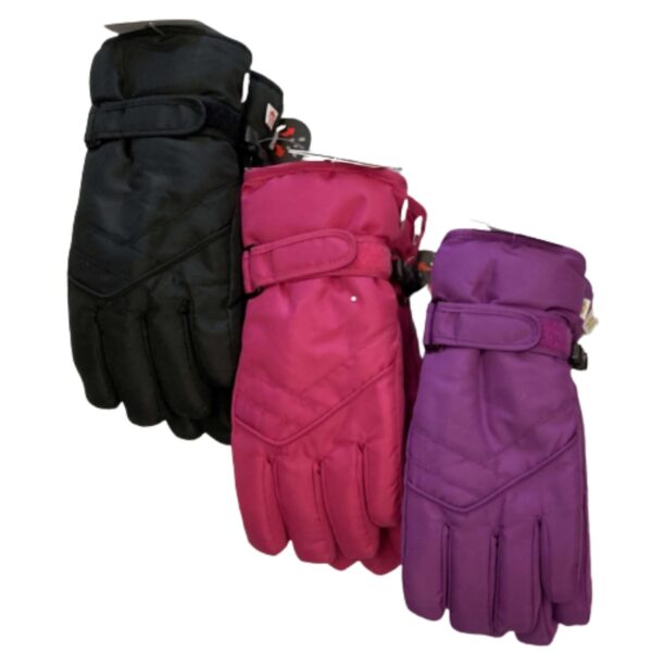 holesale Brand Name Youth Girl’s Ski Gloves with Strap, Asst. Colours (Size: S/M & L/XL)