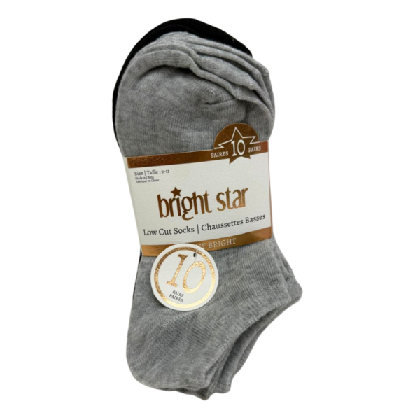 Wholesale Ladies' Low Cut Socks, Asst Colours, 10-Pk - Size 9-11 ($0.95 Each)