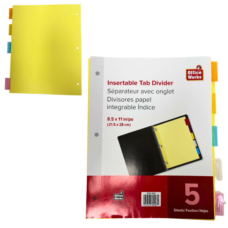 Wholesale Dividers with Insertable Tab- 5-pack (8.5 X 11") - Image 2