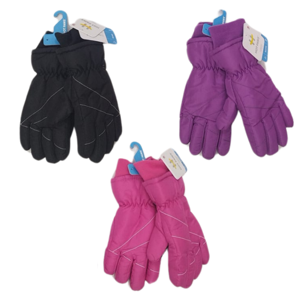 Wholesale Brand Name Youth Girl's Ski Gloves, Asst. Colours (Size: S/M & L/XL)