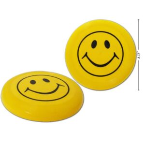 Wholesale 8.75_ Frisbee with Smiley Face- Yellow