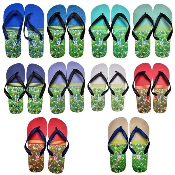 Wholesale Adult Flip Flops – Asst Floral Print (Size 40-45)