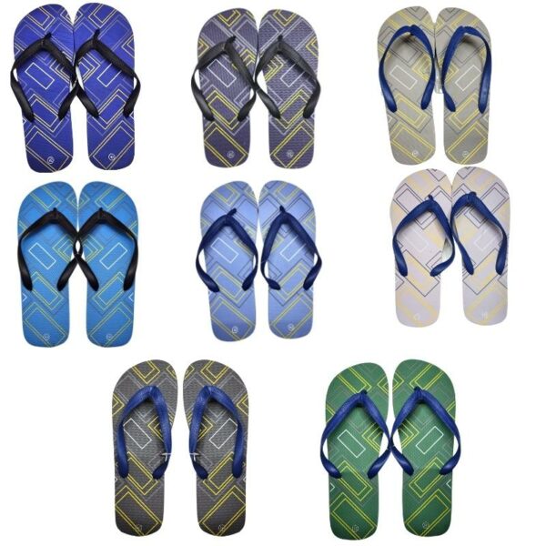 Wholesale Adult Flip Flops – Asst Geometric Shapes_Colours (Size 40-45)