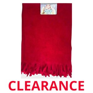 Wholesale Adult Polar Fleece Scarf with Fringe – Solid Red