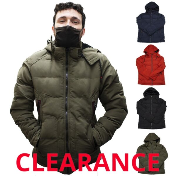 Wholesale Adult Winter Jacket With Hood, Asst. Colours (Size: XS-XL)