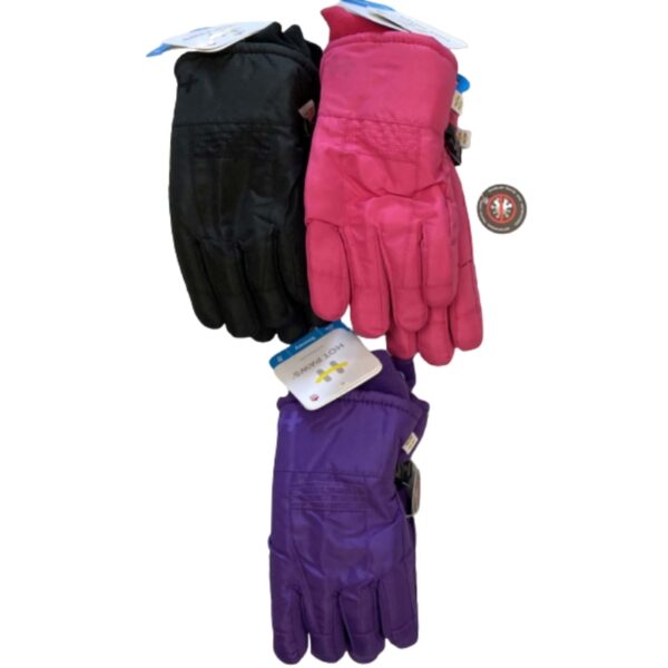 Wholesale Brand Name Girl’s Ski Gloves, Asst. Solid Colours (Size_ 4-6X)