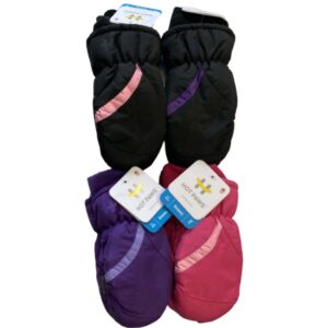 Wholesale Brand Name Girl’s Ski Mitten, Asst. Two Tone Colours (Size_ 4-6X)