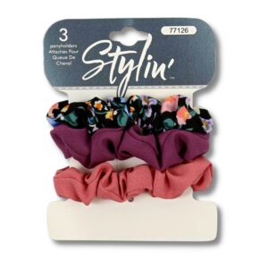 Wholesale Hair Scrunchies – Asst Colours 3-Pack ($0.67 each)
