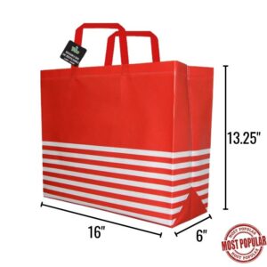 Wholesale Jumbo Tote Bag - Red with Stripes (13_X16_X6_)