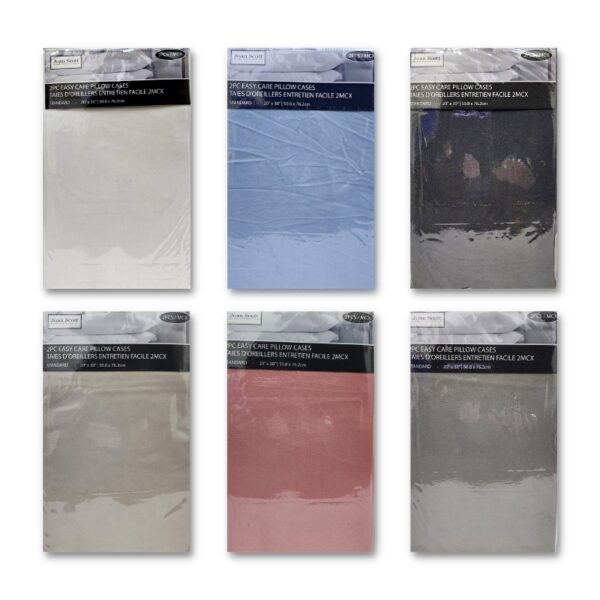 Wholesale Pillowcase, Asst Colours – 20” x 30” )