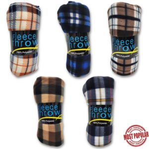 Wholesale Plaid Fleece Throw Blanket -78″ X 66″