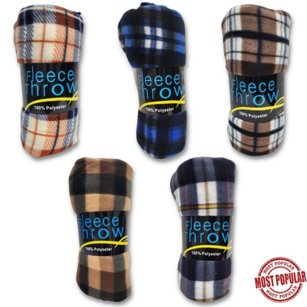 Wholesale Plaid Fleece Throw Blanket -78″ X 66″