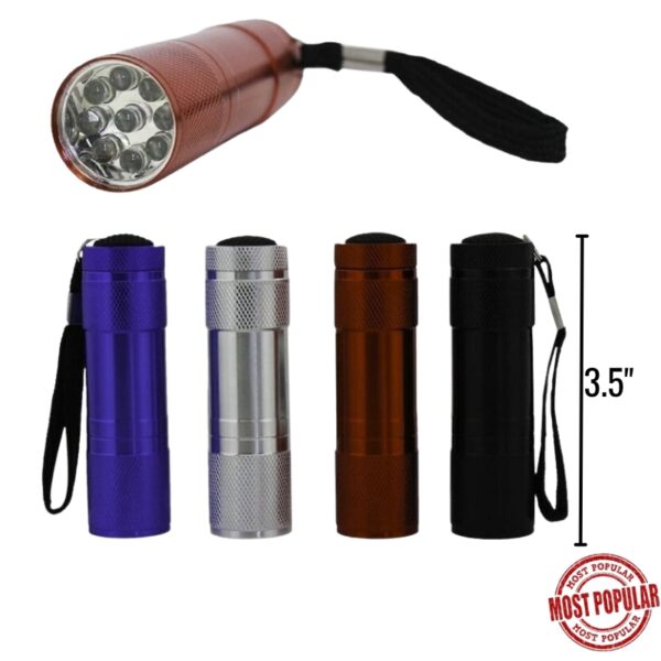 Wholesale 9 LED Mini Flashlight (3.5″)