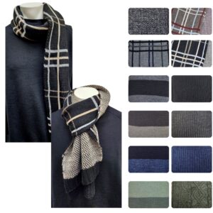 Wholesale Adult Chunky Winter Scarf – Asst Colours & Patterns