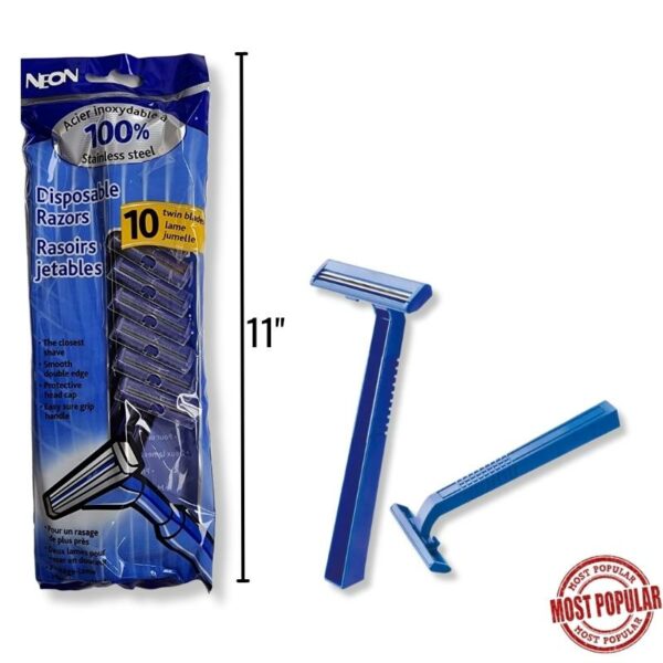 Wholesale Disposable Twin Blade Razors 10-Pack ($0.25 Each)