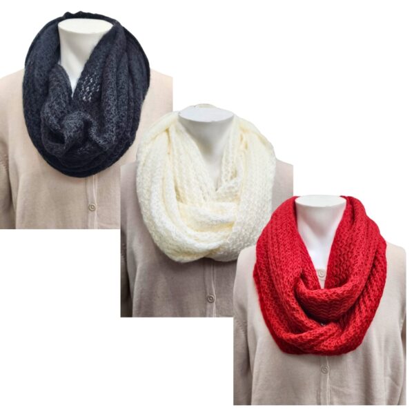 Wholesale Ladies Knit Infinity Scarf – Asst Colours