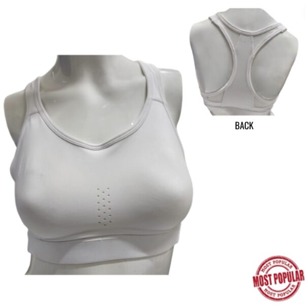 Wholesale Ladies Sport Bra- White (Size M-2XL)