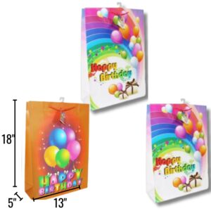 Jumbo gift bags - 3 asst Happy birthday