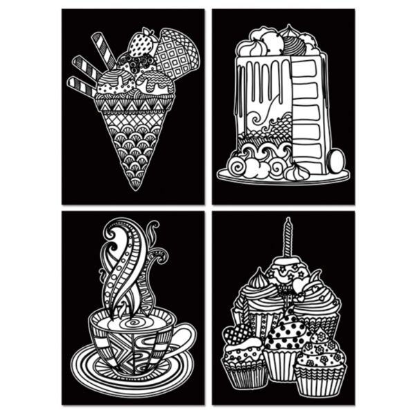 Velvet Colouring Pages 4 Pages - Food 4