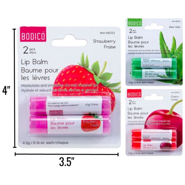 Wholesale 2-Pack Lip Balm, 3 Asst. Flavours ($1.00 Each)