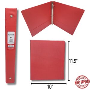 Wholesale 3-Ring Hard Cover 1’’ Binder – Red