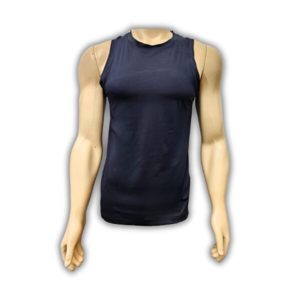 Wholesale Black Men's Performance Sleeveless Shirt - Size: S-XL - Image 2