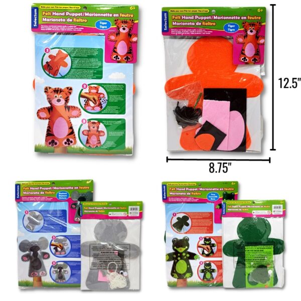 Wholesale Felt Hand Puppet Craft Kit – Asst Animals