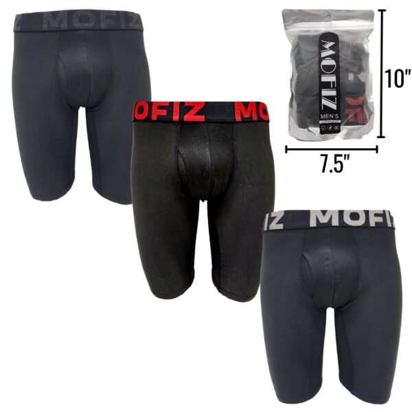 Wholesale Men’s Boxer Briefs, Black, 3-Pack (Size_ S-3XL) ($3.00 each)