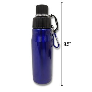 Wholesale Stainless Steel Water Bottle with Carabiner – Blue, 20oz