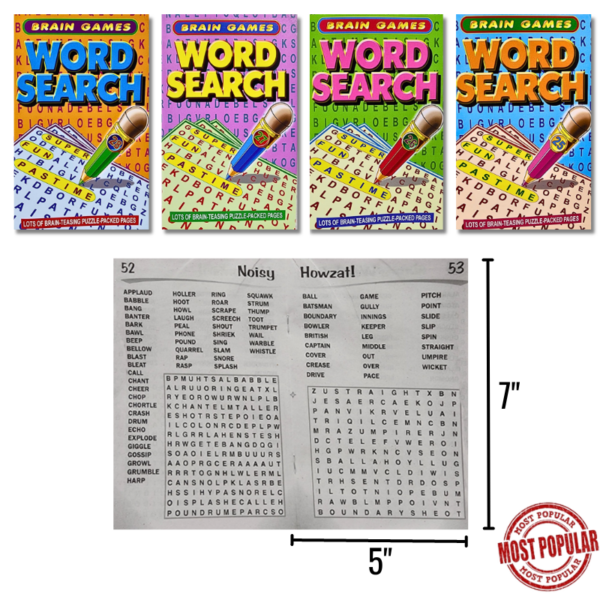 Word Search Book - 5x7 - 4 Asst