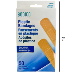 Wholesale Plastic Bandage with Non-Stick Pad - 50 pack ($0.04 each)