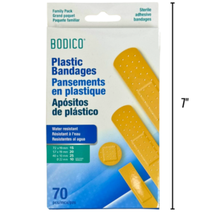 Wholesale Plastic Bandages in 4 Asst. Sizes - 70 pack ($0.03 each)