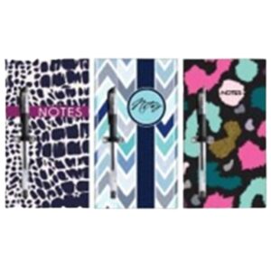 Memo Notepad w Pen - 3 Asst'd - Giraffe, Chevron, Cheetah - PDQ
