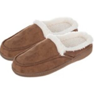 Slippers Mens - Memory Foam - Sherpa Moccasin - Camel