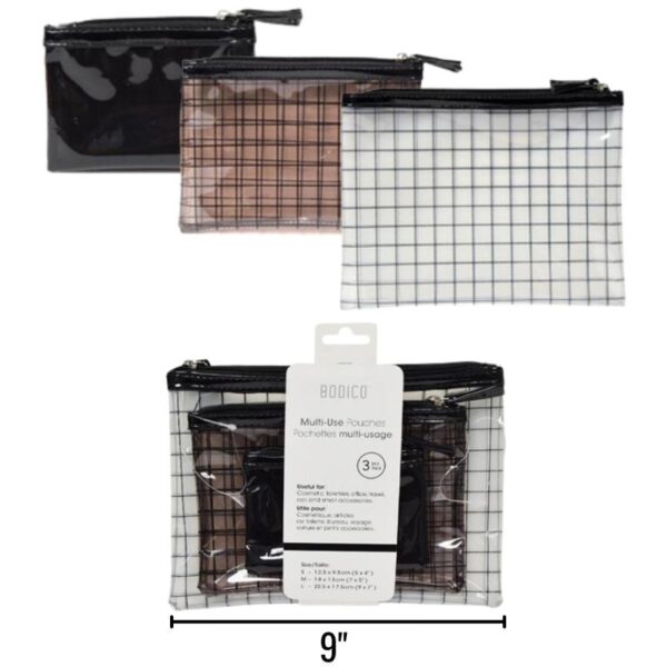 Wholesale Cosmetic Bag 3-Pack ($2.50 Each)