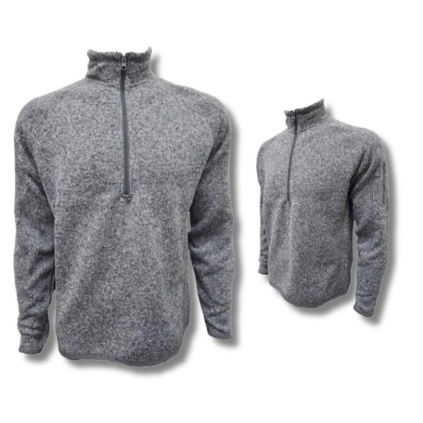 Wholesale Men's 1/4 Zip Fleece Sweater, Heather Grey, 2X-Large
