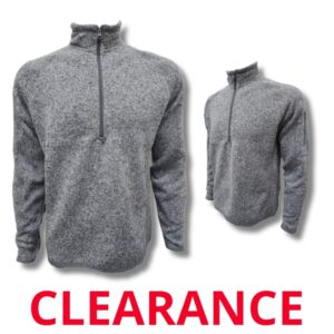 Wholesale Men's 1/4 Zip Fleece Sweater, Heather Grey, 2X-Large