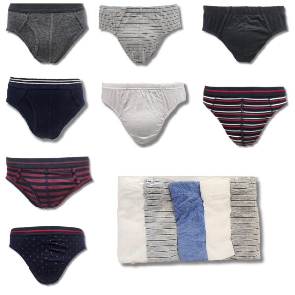 Wholesale Men’s Cotton Briefs, Asst Colours, 5-Pack (3)