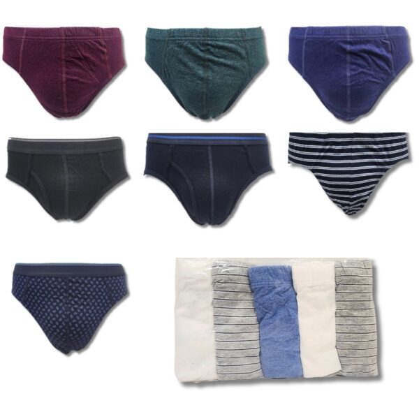 Wholesale Men’s Cotton Briefs, Asst Colours, 5-Pack