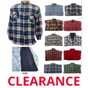 Wholesale Men's Flannel Jacket with Quilted Lining Asst Patterns and Styles (Size: S-2XL)