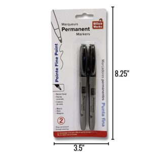 Wholesale Permanent Markers, 2-Pack – Black ($1.25 Each)