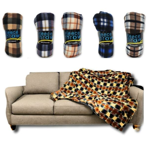 Wholesale Plaid Fleece Throw Blanket -78″ X 66″