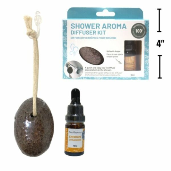 Wholesale Shower Aroma Diffuser Set, Includes 100% Pure Essential Oil & Volcanic Pumice Stone (10ml)