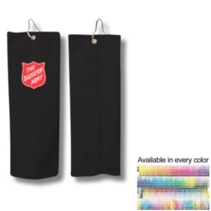 Microfiber Dri-Lite Terry Golf Towel, Finished size 5x15, Trifold Grommet & Hook, Sublimated