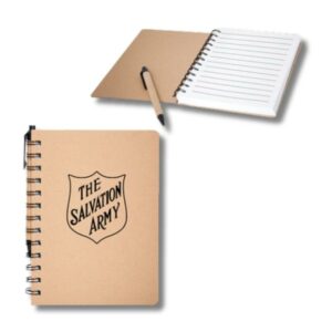 Salvation Army - Recycled Cardboard Notebook_ with Recycled Paper Pen