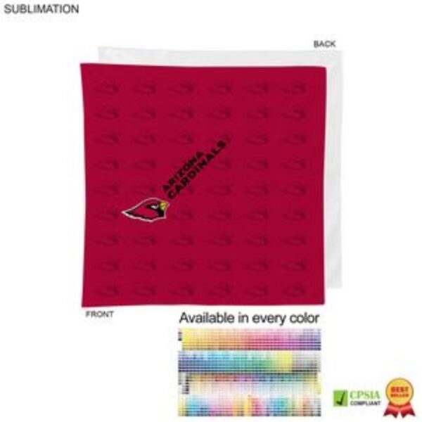 Square Bandana, 22x22, Sublimated Edge to Edge 1 side