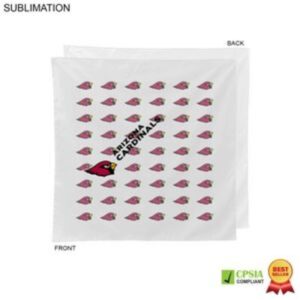 White Square Bandana, 22x22, Sublimated Full Color Logos