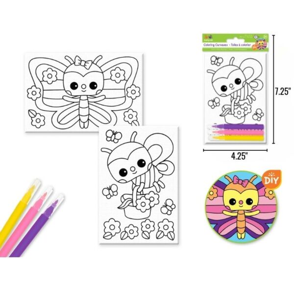 Wholesale DIY Canvas w_ 3 Markers, 2-Pack, 4″x6″ ($1.00 Each)
