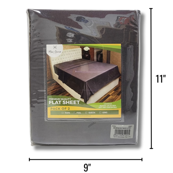 Wholesale Full Flat Sheet, Grey- 2-Pack ($5.00 Each)